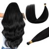 DOORES I Tip Hair Extensions, Jet Black 50g/100s 14 Inch, I Tip Remy Hair Extensions Natural Hair Extensions Cold Fusion Hair Extensions Silky Smooth Hair Extensions Straight Hair Extensions for Women