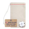 Celestial Gifts Muslin Bags - Drawstring Bags Small 50pcs - 3x5, Reusable Tea Bags, Jewelry Gift, Spice and Cotton Gift Sachet Bags - 100% Cotton - Made in USA - (Red Hem & Natural Drawstring)
