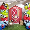 138Pcs Cow Balloon Arch Garland Kit Farm Animals Party Decorations Red Yellow Blue Green Animal Print Balloons for Farmhouse Barn Birthday Country Western Cowboy Baby Shower Party Supplies
