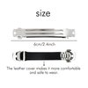 Cinaci 20 Pack 6cm/2.4" Simple Plain Blank DIY Caft Silver Metal French Hair Barrettes with Black Leather Cover Snap Hair Clips Clasps for Women Girls Teens Hair Accessories (2.4 Inch)