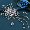 ULAPAN Wedding Headpiece Hair Combs Rhinestone Bridal Headbands for Bride Flowergirl Women Crystal Silver (Silver)