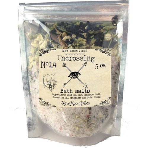 Uncrossing Essential Oils Herbal Spell Ritual Bath Salts with Real Herbs Botanicals Infused Remove Hexes Evil Eye Blockages Curses Negative Bonds Energies Protection Break Hex Jinx