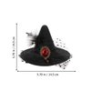 Beaupretty Witch Hat Hair Clip Witch Mini Top Hat Halloween Mesh Flower Witch Hat Fascinator Hat Halloween Costume Dress up Party Supplies, Black