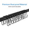 24 Pack Double Shower Curtain Hooks Rings, TENOVEL Double Sided Shower Curtain Hooks Rust Proof for Shower Curtain, Stainless Steel Bathroom Shower Hangers Rings for Shower Rods, Matte Black