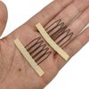 20 pcs/lot Wig Combs for Making Wig Caps 5-teeth Wig Clips Steel Teeth with Cloth Wig Combs for Hairpiece Caps Herina Wig Accessories Tools Wig Clips for Wig (Blonde)