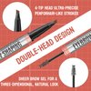 2-in-1 Microblading Eyebrow Pen with 4-Fork Tip Brow Pen + Clear Shaping Brow Gel, Long-Lasting Waterproof Smudge-Proof Eyebrow Pen, Natural-Looking, Dual-Action for Precise Shaping (03# Grey)