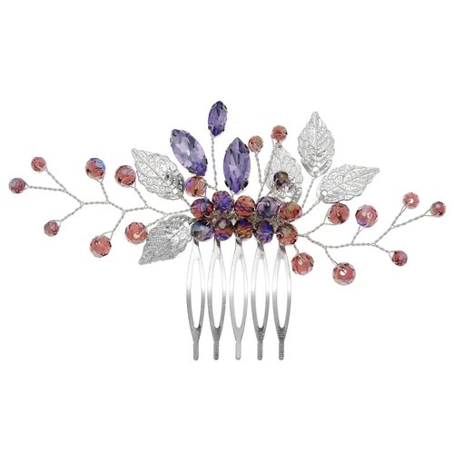 LLSME Bridal Hair Comb, Handmade Colourful Rhinestone Hair Clips, Wedding Headpiece, Sparkly Crystal Hair Pin, Side Combs, Hair Accessorie for Women Girls