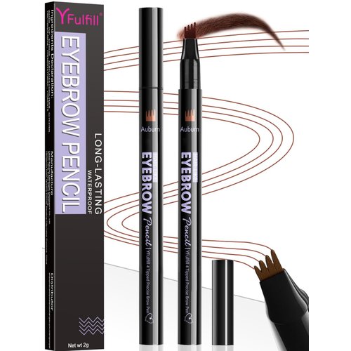 Yfulfill Auburn Eyebrow Pencil, Liquid Eyebrow Pen, Red Eyebrow Pencil, Micro Brow Pencil, Eye Brow Pencils for Women