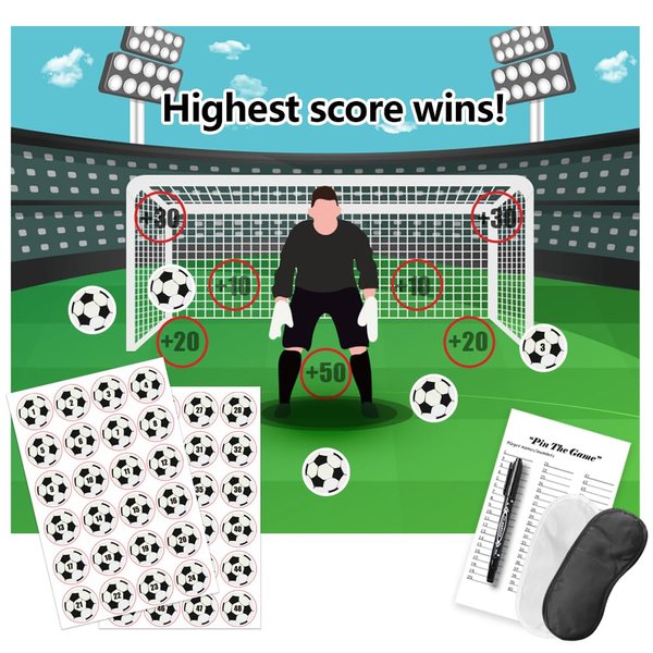 TYHJOY Soccer Birthday Party Games, Pin The Soccer on The Goal Kids Party Games for Boys Football Soccer Birthday Party Decorations Favors Supplies Classroom Activities for Boy