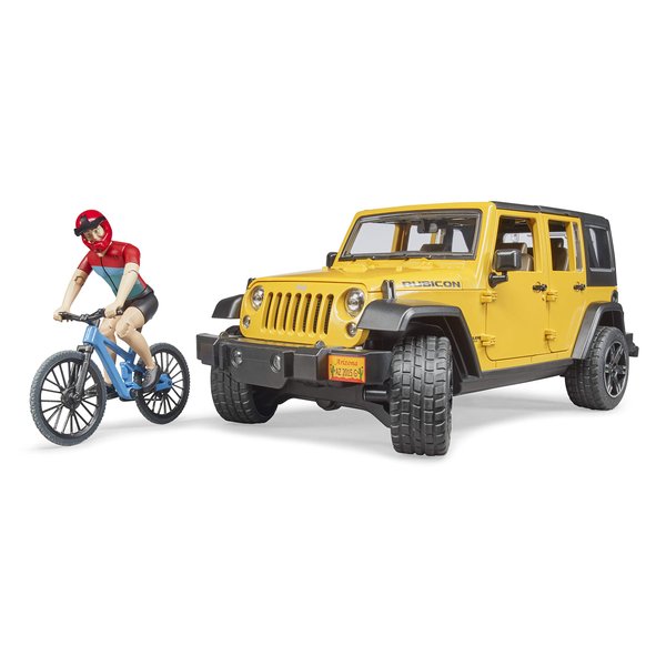 Bruder 02543 Jeep Wrangler Rubicon w Mountain Bike and Figure