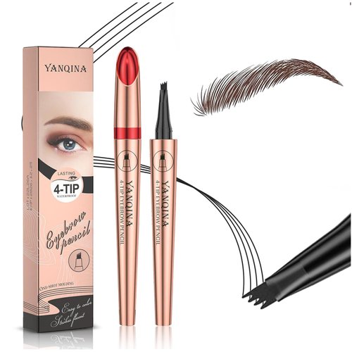 2024 Upgraded Natural Brows Eyebrow Pen, Eyebrow Tattoo Pencil, 3D Waterproof Microblading Eyebrow Pencil Contouring Pen, Long-Lasting Natural Fine Stroke Eyebrow Pencil for women (Dark Brown)
