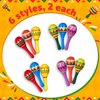 Honoson Wooden Fiesta Maracas Mini Sombrero Top Hat for Kids Festival Mexican Party Decorations (Stylish Style, 18 Pcs)
