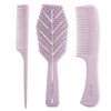 Hair Detangling Brush Set | Glide through Brush for Wet, Dry, and Curly Hair | 3 Piece Brush Set for Women| Biodegradable Detangle Hairbrush with Flexible Soft Bristles, Wide Tooth Comb, and Rat Tail Comb,Vera Prime ( Brushes and comb Set,Pink)