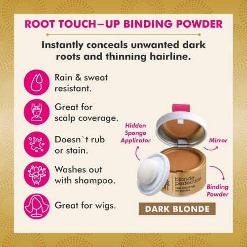 Root Touch Up Powder for Dark Blonde Hair by Style Edit | Temporary Hair Color for Dark Roots and Highlights | Root Concealer for Grays, Thinning Hair and Hairline | Mineral Infused Powder 2 Pack