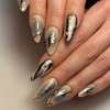 8 Sheets Irregular Flame Nail Art Stickers Metallic Silver Nail Stickers for Nail Art Black White Gold Flame Nail Decals Y2k Nails Stickers Self Adhesive Stickers for Nails Design Women Nail Supplies