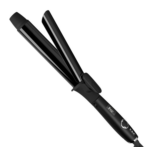 1 1/4 Inch Curling Iron with Clipped Tourmaline Ceramic Barrel Professional 1.25 Inch Hair Curler up to 450°F Dual Voltage for Traveling 60 Mins Auto Off Suit for Different (Black, 1.25 Inch)