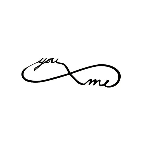 Oottati Waterproof Tiny Cute Fake Hand Neck Temporary Tattoos Stickers 2 Sheets Infinity Mobius You and Me Couple Lovers