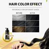 Instant Black Hair Shampoo, 3 in 1 Natural Black Hair Dye Shampoo with Herbs, Cover Greys Hair for Men & Women, Permanent Black Hair Color - Ammonia Free, Herbal Black Hair Dye 400ml (Black)