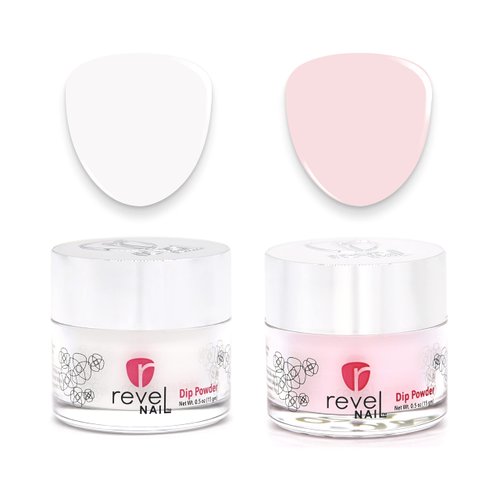 Revel Nail Dip Powder - Sheer Pink and French Powder Dip Nail Polish, Chip Resistant Dip Nail Pow...
