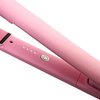 FoxyBae Flat Iron Hair Straightener - 1" Sleek & Slay Ceramic Flat Iron Hair Straightener - Dual Voltage Portable 2 in 1 Hair Curler & Straightener for Frizz Free, Shinier & Smoother Hair [Party-Pink]