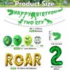 Dinosaur 2nd Birthday Decorations, Banner, Roar Balloons,Two Birthday Decorations for Boys Kids 2nd Dinosaur Party Supplies