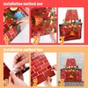 TaoBary Christmas Cardboard Fireplace 35.4 x 38.6 Inch Red Brick Bulletin Board Decoration Christmas Holiday Hearth Bulletin Board with 16.4 ft PVC Artificial Garland for Christmas Home Decor
