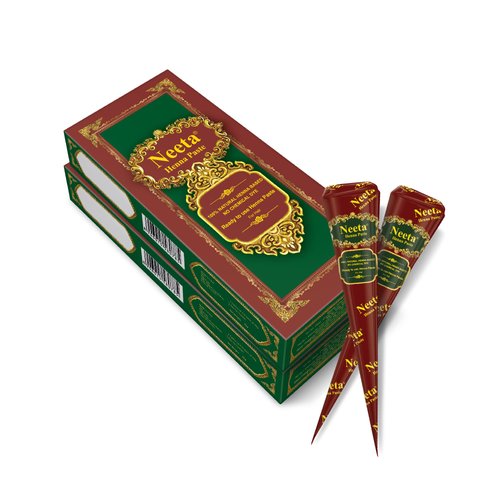Neeta Pack 100% Natural Ready to Use Henna Paste Hair Dye Cones Reddish Brown Color tubes color for women Perfect for Spot hair coloring, Long-lasting and Cruelty-Free (Pack of 8)