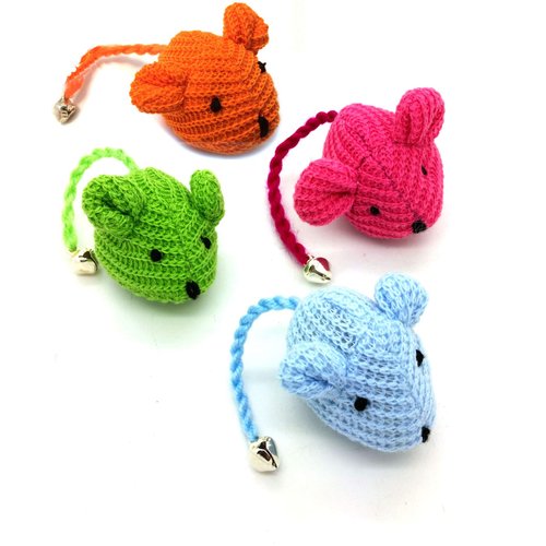 Crochet Mouse Cat Toy - 4 Pk