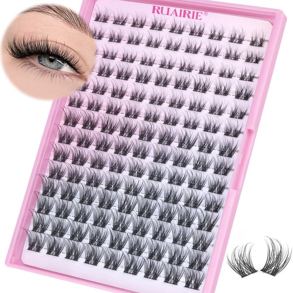 Ruairie Lash Clusters Eyelash Extensions Wispy Eyelash Clusters Lash Extensions 126pcs Natural Individual Lashes 10-16MM D Curl Eye Lash Clusters Fluffy Lashes Clusters