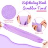Back Scrubber for Shower Exfoliating Washcloth Back Cloth Body Extended Length Scrubber Towel Nylon Exfoliating Stretchable Pull Strap Wash Cloth for Bath Body Scrub Washcloth 2 Pack (Pink,Purple)