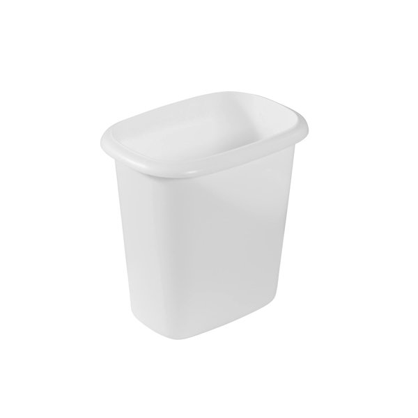 Rubbermaid Vanity Trash Can/Wastebasket, 1.5-Gallons/6-Quarts, White, Small Bathroom/Bedroom/Office Trash can, Fits under Desk/Sink