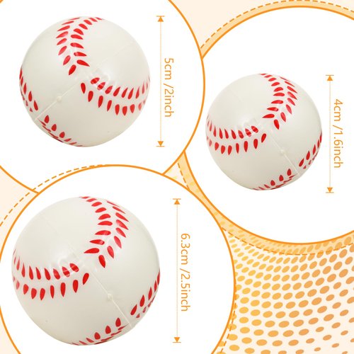 Urspasol 12-Pack Baseball Stress Balls 2.5 Inch Soft Foam Squeeze Baseball for Party Decorations, Favors & Anxiety Relief - Great for Hand Exercise, Team Building Gifts, and School Rewards