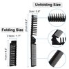 uxcell Portable Folding Hair Brush, Foldable Anti-Static Hair Comb for Women Men, Travel Double Headed Hair Hairdressing Tools for Cutting Home Barber, Black