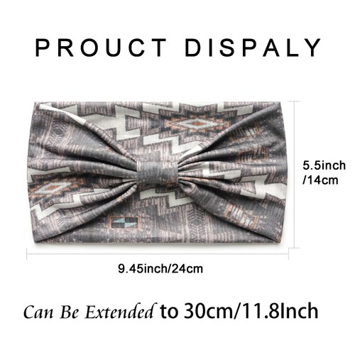 STGDAK Headbands Stylish Hair Bands African Head Band Soft Turban Elastic Head Wrap Sports Hairband Breathable Sweatbands Portable Hair Accessories for Women Workout 4 Pack