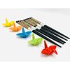 JapanBargain 4823, Set of 5 Bamboo Chopsticks and Porcelain Crane Chopsticks Rest Holder Gift Set