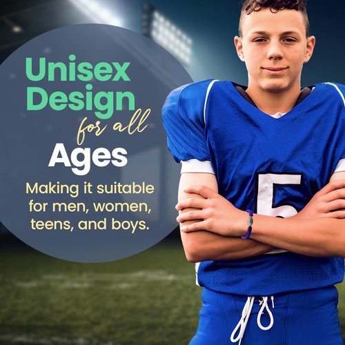 Sportybella - Football Bracelet Adjustable Paracord Bracelets (Blue) Unisex Football Charm Bracelet. Weaved Bracelet String w/Football Charm.