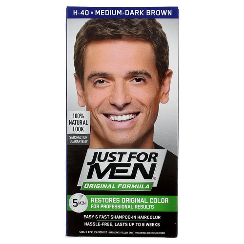 JUST FOR MEN Hair Color H-40 Medium Dark-Brown 1 ea (Pack of 2)