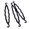6PCS Black Plastic Bun Maker Curler Double Hook Hair Styling Crooked Hairpins Donut Bun Head Hair Twist Braid Hairdressing Tool Elegance Updo Hairstyles for Women Lady Girls
