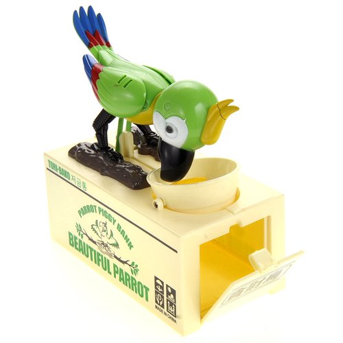 PowerTRC Parrot Coin Bank for Kids, Cute Money Bank for Boys and Girls, Savings Piggy Bank | Fun Gift for Kids and Adults