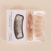 24Pcs Nude Gradient French Tip Press on Nails Medium Length Almond Shaped Artificial Acrylic Fake Nails TBRZTR Full Cover Reusable Glossy Nature French Coffin False Nails Glue on Nails for Women