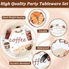 gisgfim 48 Pcs Coffee Party Plates Supplies Tableware Set Coffee Bean Birthday Party Decorations Latte Fun Coffee Cup Theme Baby Shower Party Table Supplies Favors Decors for 48 Guests