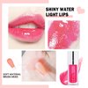ZHISHUDL Plumping Lip Oil Lip Glow Oil Lip Gloss Oil Lip Stain Long Lasting Hydrating Non-sticky Big Brush Head Glitter Shine Clear Lip Oil Tinted for Lip Care and Dry Lips -015 Cherry Red