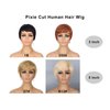 Guree Hair Glueless Wear and Go Wig Pixie Cut Human Hair Wigs for Black Women None Lace Front Wig Short Pixie Cut Layered Wigs with Bangs for Daily Wear (Black)