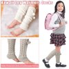 Eurzom 3 Pairs Kawaii Winter Knitted Leg Warmers Knee High Loose Socks Japanese Style Leg Warmers For Girls Women (White, Gray, Black, Wool Balls)