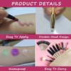 Eyeshadow Pen and Sponge Makeup Brush Smooth Cream Shimmer Shadow Pencil Long Lasting Waterproof Eye Shadow Highlighter Stick Makeup Hypoallergenic Eye Liner Multi-Dimensional eyes Look (Neon green)