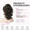 REECHO 12" Ponytail Extension, Classic Loose Curly Wavy Claw Clip Pony tails Hair Extensions Hairpieces for Women (Dark Brown with Highlights)