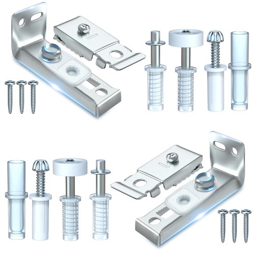 Bifold Door Hardware Repair Kit - 2 Pack Bi-fold Sliding Closet Doors Replacement Parts Include Top & Bottom Bracket, 3/8" Pivot, 7/8" Guides Wheel, for Folding Pocket Door Accordion Door Barn Door