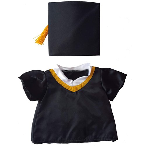 Graduation Cap & Gown Outfit Teddy Bear Clothes Fits Most 14" - 18" Build-a-bear and Make Your Own Stuffed Animals
