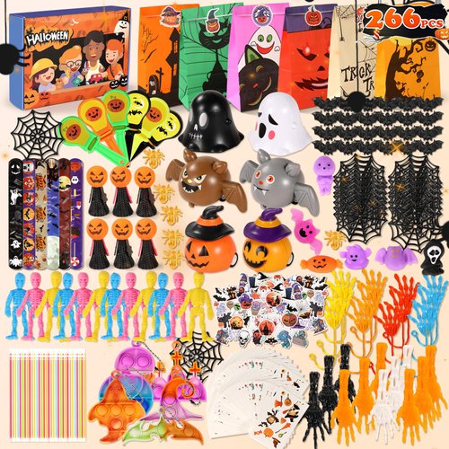 KENWQZI 266 pcs Halloween Party Favors for Kids, Halloween Toys Bulk for Kids,Halloween Goodie Ba...