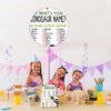 What's Your Dinosaur Name Game - Safari Jungle Birthday Party Games for Boys - Family School Classroom Activity - 1 Standing Sign and 30 Stickers - Kids Dino Party Supplies Decorations(01)